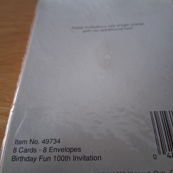 Amscan 100th Birthday Invitations - Yellow, Blue, Purple - Picture 5 of 5